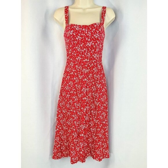 Reformation Dresses & Skirts - Reformation Persimmon Dress in Merci Red Floral Button Up Midi Dress $228
